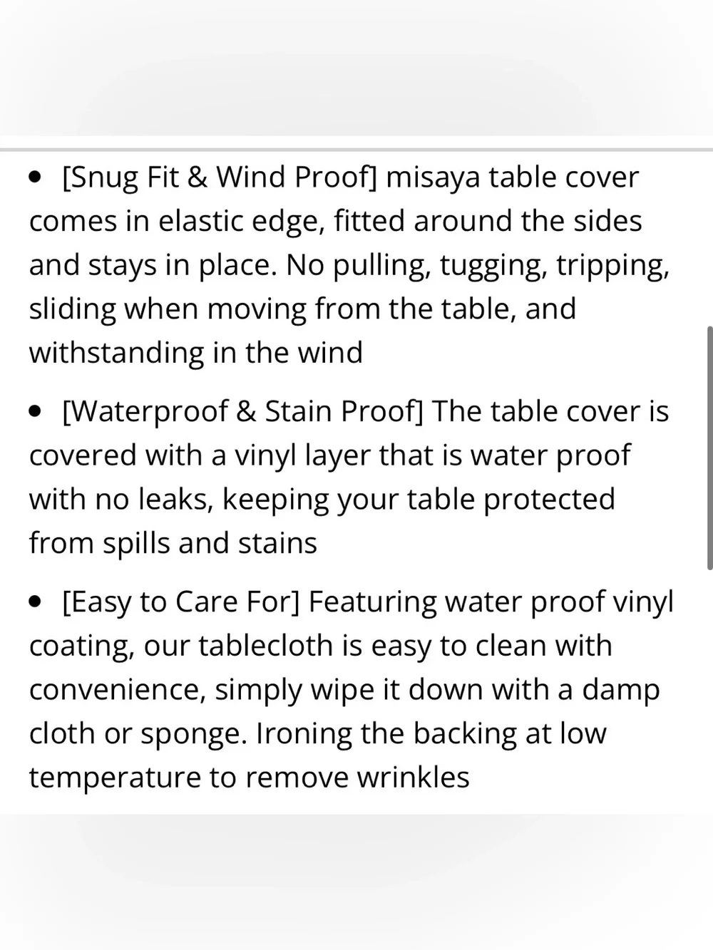 Vinyl Fitted Tablecloth with Flannel Back Waterprood Oil-Proof 46-56” Round
